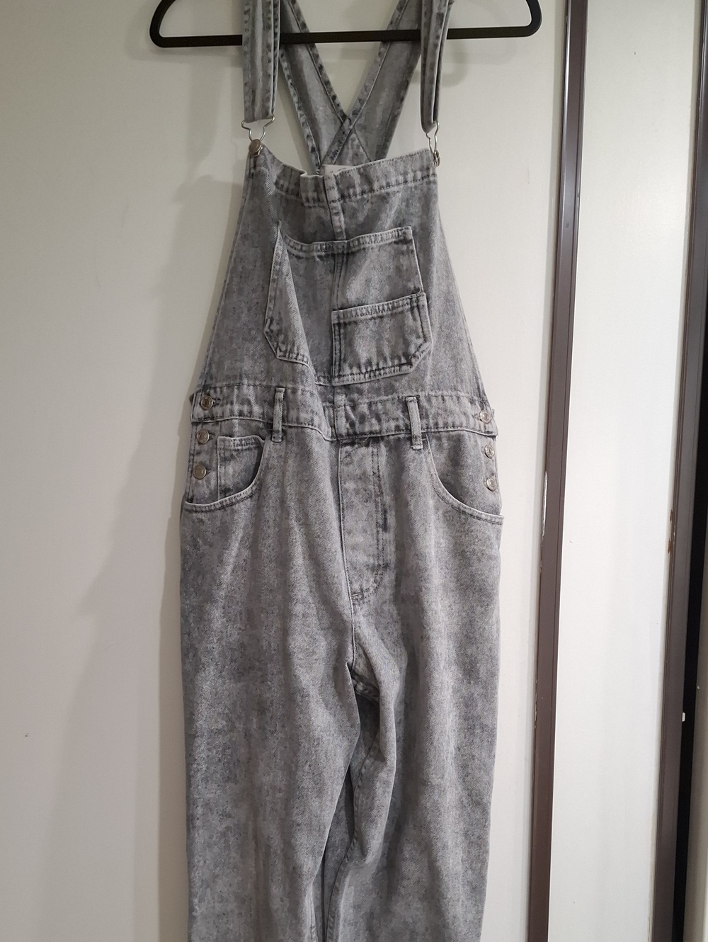 We The Free Gray/Black Acid-Wash  Overalls